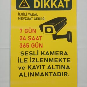 Kamera Uyarı Levhası