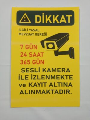 Kamera Uyarı Levhası