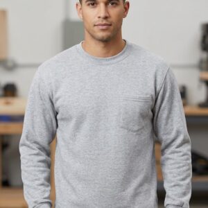 Bisiklet Yaka Sweatshirt 2 İplik Şardonlu Gri