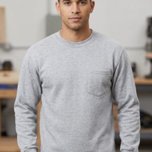 Bisiklet Yaka Sweatshirt 2 İplik Şardonlu Gri