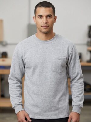 Bisiklet Yaka Sweatshirt 2 İplik Şardonlu Gri