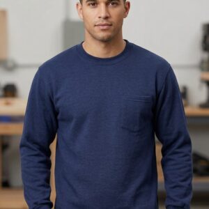 Bisiklet Yaka Sweatshirt 2 İplik Şardonlu Lacivert