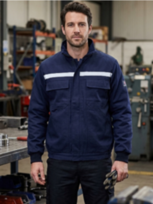 7×7 Gabardin Fosforlu İş Montu Kapitoneli Lacivert